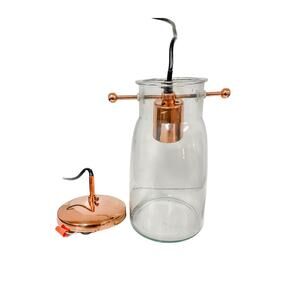 Glass Jar Hanging Lamp Light Fixture Bronze Finish